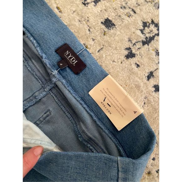 NYDJ NWT Pull-On Straight Belle Isle Blue Jeans Stretch Pants, Size 4, MSRP $119 - Picture 5 of 15
